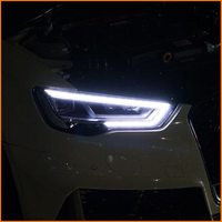 Pour Audi A3 8V 2013 2014 2015 2016 : Ensemble de phares LED améliorés, remplacement noir fumé avec lentille de projecteur et accessoires DRL