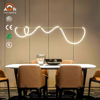 Lampe suspendue à diode de luxe moderne pour villa, salon et salle à manger, hauteur réglable pour une utilisation en hôtel
