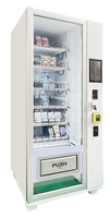 Distributeur automatique intelligent à écran tactile réfrigéré, acceptant cartes de crédit, pièces et jetons, pour snacks, aliments et boissons, idéal pour centres commerciaux et métros