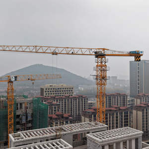 Grue à tour à plateau plat Dahan QTZ125(6015) de 10 tonnes à vendre, équipement de levage, construction lourde sans flèche avec moteur et roulement - Product Image 5