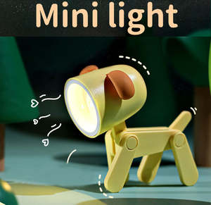 Lampu malam LED Mini Modern lampu meja ABS rusa anjing untuk Pelindung mata dioperasikan baterai putih hangat untuk membaca asrama rumah - Product Image 4