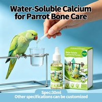 Calcium soluble dans l'eau pour oiseaux, perroquets, gluconate de calcium, lactate avec vitamine B2, zinc, fer, L-thréonine, flacon de 30 ml