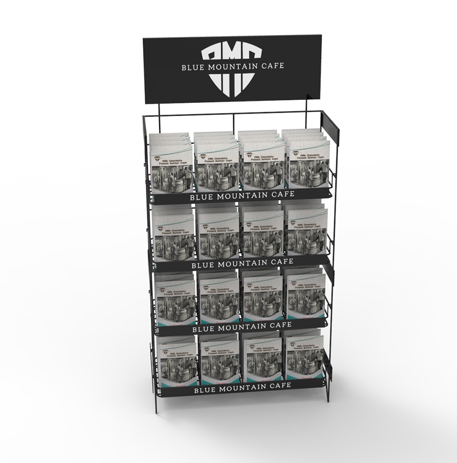 Apache Customized 4-Layer Iron Wire Modern Powder Coated Coffee Storage Floor Display Stand with Custom Logo for Supermarkets — view 3