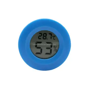 Mini termômetro digital eletrônico lcd, higrômetro redondo para incubadora de ovos
