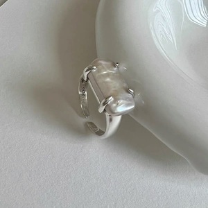 S925 Sterling Silver Irregular Pearl Baroque <b>Ring</b> For Women Retro Fashion Exaggerated <b>Open</b> Index Finger <b>Ring</b> - Product Image 3