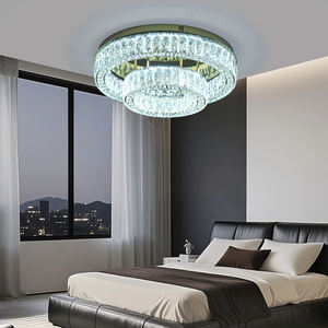 Ornate lampu langit-langit kristal LED emas untuk apartemen hotel penerangan elegan - Product Image 3