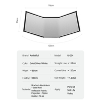 Ambitful U-GO 65120 Réflecteurs Diffuseurs en U 3-en-1 Or Argent Blanc Écran Réfléchissant Pliable à Ouverture et Fermeture Rapides