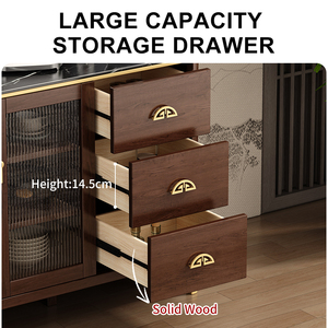 <span class=keywords><strong>Credenza</strong></span> in Legno dal <span class=keywords><strong>Design</strong></span> Contemporaneo con Piano in Marmo per Sala da Pranzo, Bar e Conservazione in Hotel - Product Image 5