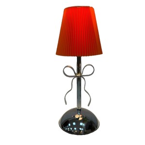 Cross-border pleated fabric retro <b>table</b> lamp with bow decoration, LED cute girly romantic creative rechargeable night light - Product Image 5