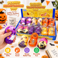 Jouets promotionnels : 12 jouets anti-stress en forme d'arachide, doux, à récupération lente, conçus pour Halloween, jouets sensoriels à presser pour soulager le stress