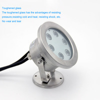 Projecteurs LED submersibles RGB 24V en acier inoxydable étanches IP68 pour piscine, à intensité variable, contrôle DMX