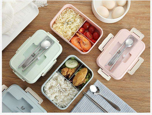 Lunch Box Stainless Steel Dinnerware Food Storage <b>Plastic</b> <b>Container</b> Children Kids School Office Portable Bento Box Lunch Bag - Product Image 1