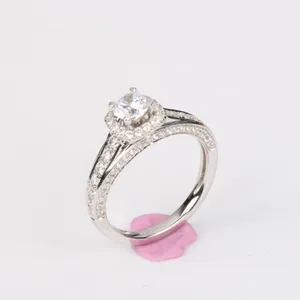 מקור יצרנים moissanite טבעת 925 סטרלינג כסף דגימות אבן טבעת עיצובים עבור חברה