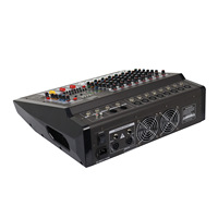 Console de mixage professionnelle 12 canaux avec amplificateur de puissance, processeur d'effets USB tout-en-un pour utilisation sur scène