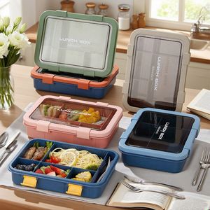 Boîte à lunch rectangulaire en plastique de qualité alimentaire 2026, grande capacité, multi-compartiments, compatible micro-ondes - Product Image 1