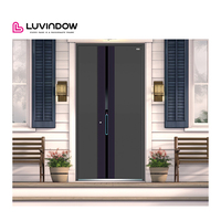 Portes d'entrée principales en aluminium gravées en 3D, sécurisées, ignifuges et nécessitant peu d'entretien, pour villas et projets commerciaux