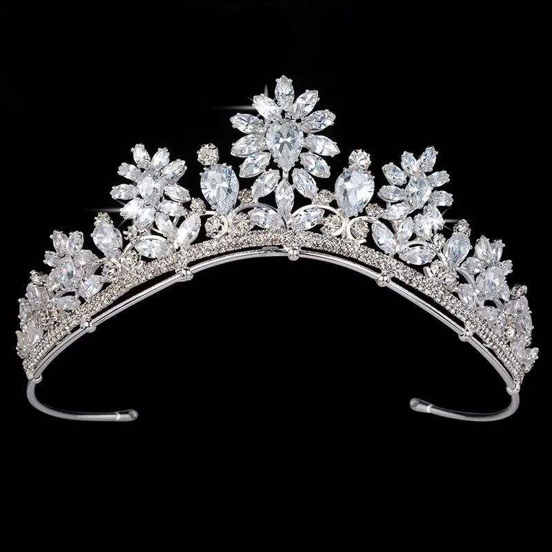 Tiaras e design de coroa para noivas, tiaras e coroa de cabelo, popular, brilhante, luxoosa, festa de casamento, bc3358