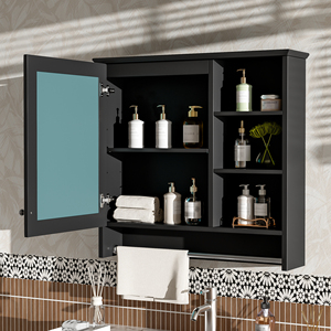 Gabinete con Espejo de Pared de 30 Pulgadas con Estante Ajustable y Bisagras de Cierre Suave para Baño - Product Image 3