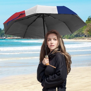 Custom Logo Ladies Gift Fashionable Printed Iron <b>Frame</b> Foldable Umbrella Wooden Handle Promotional Auto Close Manual Control - Product Image 6