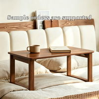 Table d'appoint moderne en bois massif pour fenêtre en baie, petite table basse, bureau pour ordinateur portable avec rangement, table d'appoint Kang à roulettes, plateau de lit pour chambre à coucher