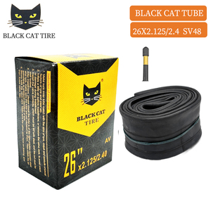 Chambre à air en caoutchouc butyle BLACK CAT pleine taille 700c 12-29 pouces pour vélo, valve Schrader <span class=keywords><strong>34</strong></span>/48/60mm, valve Presta - Product Image 5