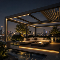 Pergola Bioclimatique Motorisée Série S Ultra-Luxe avec Lames Orientables, en Aluminium Robuste, Imperméable, pour Villa Haut de Gamme