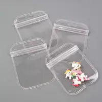 Pochette transparente en PVC avec fermeture éclair, petit sac en plastique avec curseur pour l'emballage et le rangement de cosmétiques, bijoux, boucles d'oreilles et colliers (vente en gros)