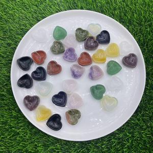 3cm Mini Size <b>Crystal</b> Bowls Natural <b>Crystal</b> Stone Folk Crafts Hand Carved Multi Stones <b>Crystal</b> Heart Shape Bowls Healing Stones - Product Image 1