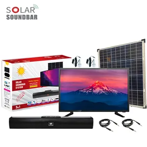 Şarj edilebilir güneş tv sistemi kitleri LED güneş enerjili ev aydınlatma sistemi güneş ışığı kiti güneş ampul ışık ampul 12w 32 inç tv dc fan