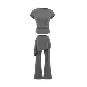 Conjunto de Falda Plisada Ancha y Pantalones Plegados con Top, Diseño Urbano para Mujer, Estilo Transfronterizo - Product Image 2
