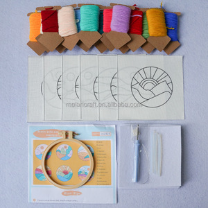 Kit de bricolage Punch Needle pour sous-verres, avec aiguille à broder, tapis thermorésistant et fil, pour l'art anti-stress - Product Image 4