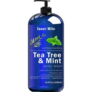 100% Natural Organic Anti- Fungal Tea Tree And Mint Body Wash Skin Care Whitening Shower Gel