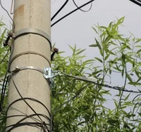 Abrazadera de Banda para Poste de Acero Inoxidable, Soporte para Cable de Bajada FTTH, Anclaje para Instalación Aérea, Hardware de Telecomunicaciones