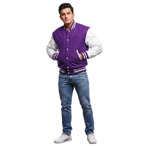 2025 College Baseball <b>Men's</b> Varsity <b>Jacket</b> 100% Cotton Breathable Stand Collar Winter Wear - Product Image 1