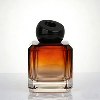 Bouteille diffuseur à roseaux en verre dégradé de 150 ml, transparente, carrée, à col vissé, pour aromathérapie sans flamme, contenant de parfum d'ambiance pour la maison