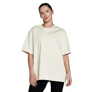 Wholesale Women's Oversized Drop Shoulder <b>T</b>-<b>Shirt</b> 100% Cotton Casual Loose Fit Tee OEM ODM Custom Logo Private Label Manufacture - Product Image 1