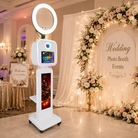 Photobooth USA avec écran LCD 29'' pour iPad et appareil photo reflex numérique, avec support d'imprimante et étui de transport
