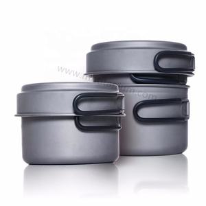 Camping en plein air pique-nique sac <span class=keywords><strong>à</strong></span> dos bol <span class=keywords><strong>à</strong></span> soupe poêle <span class=keywords><strong>à</strong></span> frire kit de désordre accessoires de camping ensemble de casseroles en titane avec poignée pliante - Product Image 1