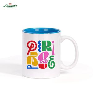 كوب قهوة من السيراميك بسعر المصنع وشعار مخصص، كوب فارغ للطباعة بالترصيد سعة 11 أونصة، أكواب ملونة من الداخل بمقبض كهدية ترويجية - Product Image 4