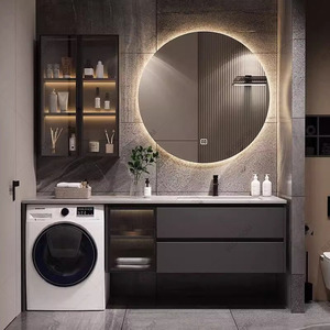 Tủ phòng tắm nhiều lớp với đèn LED lấp đầy gương + Lưu trữ vô hình - Product Image 2