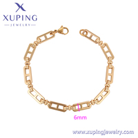 Pulsera de Cadena con Eslabones de Nariz de Cerdo, Chapada en Oro de 18K, Estilo Hip Hop, para Hombre, de XUPING Jewelry