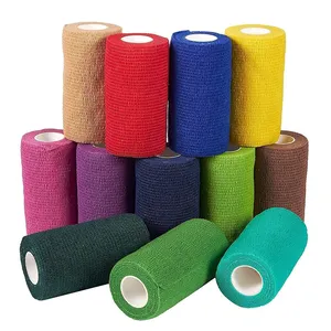 10cm color self-adhesive veterinary packaging sports non-woven cohesive elastic bandage horse bandage