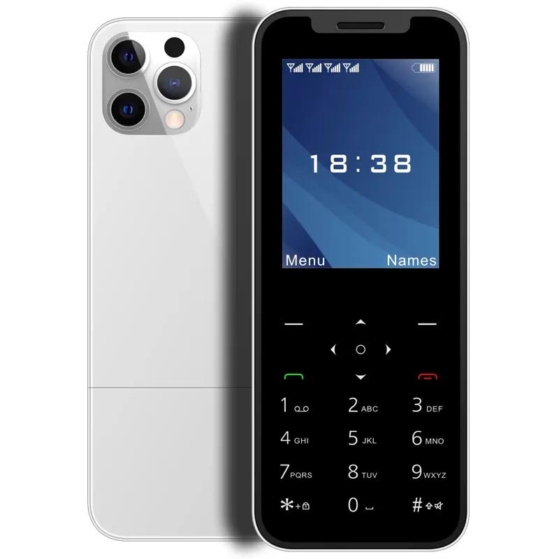 2023 new product i14 pro Metal Body feature phone 2.4inch mobile phone with 4 sim card slot