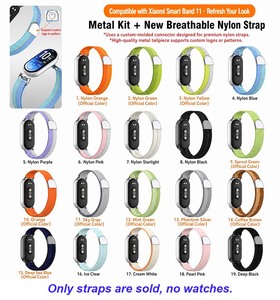 Correa de Repuesto para Reloj FORWELLENY con Logotipo Personalizado, Transpirable, de Hilo de Pluma, Correa de Nailon para <span class=keywords><strong>Xiaomi</strong></span> Band 11/10/9/8 - Product Image 2