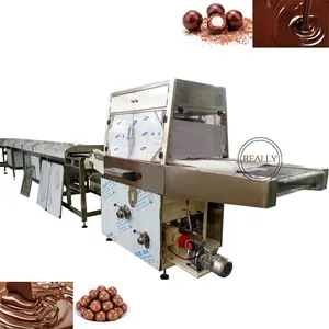 Oem Chocolade Enrobing Machine 600 Mm Coating Bodem Voedsel Biscuit Machine Cover Hakken Apparatuur