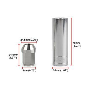 Écrous de roue M12 M14 en acier inoxydable 304, hexagonaux, longueur 19mm 35mm, trou aveugle pour réparation et remplacement de roues - Product Image 4
