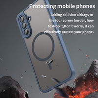 Étui de téléphone magnétique en TPU PC mat givré pour Samsung Galaxy S25 FE A17 A07, résistant aux chocs, coque rigide