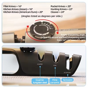 Ba Giai Đoạn Mài Carbide Gốm Trong Mài Góc Từ 14 Để 24 Độ Dao Nhà Bếp Thiết Lập Và Cắt Kéo Mài Dao - Product Image 4