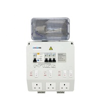 Boîtier de distribution électrique compact et unité d'éclairage SPDU avec protection RCBO IP54, double prise 16A, montage mural