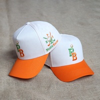 Topi Baseball 5 Panel Bordir Logo Custom Personalisasi Grosir, Dua Warna, Unisex, Sporty Kasual, Pinggiran Melengkung, Katun Bernapas